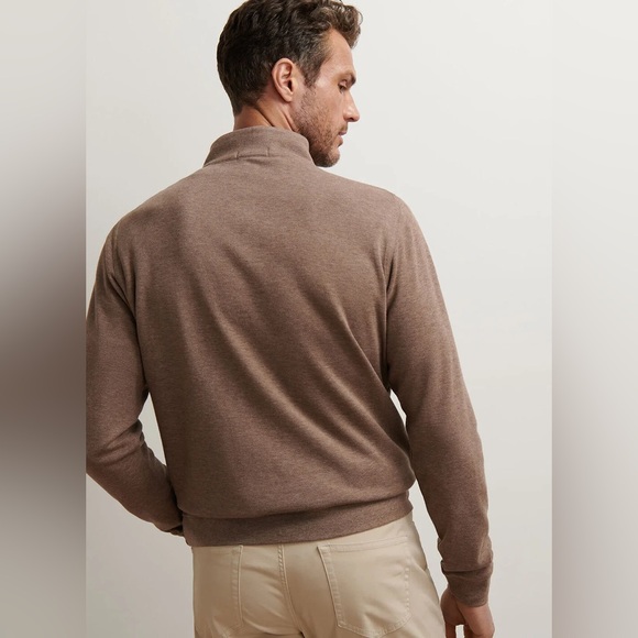 PETER MILLAR CROWN COMFORT QUARTER-ZIP PULLOVER IN POPLAR BROWN - Picture 4 of 11